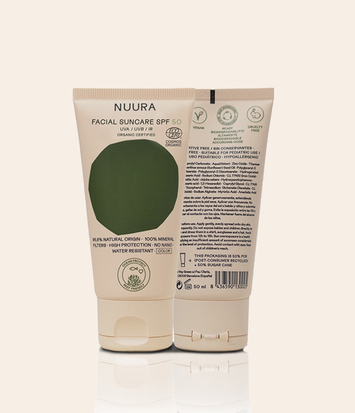 Protector Crema Facial Color SPF50 - Attura