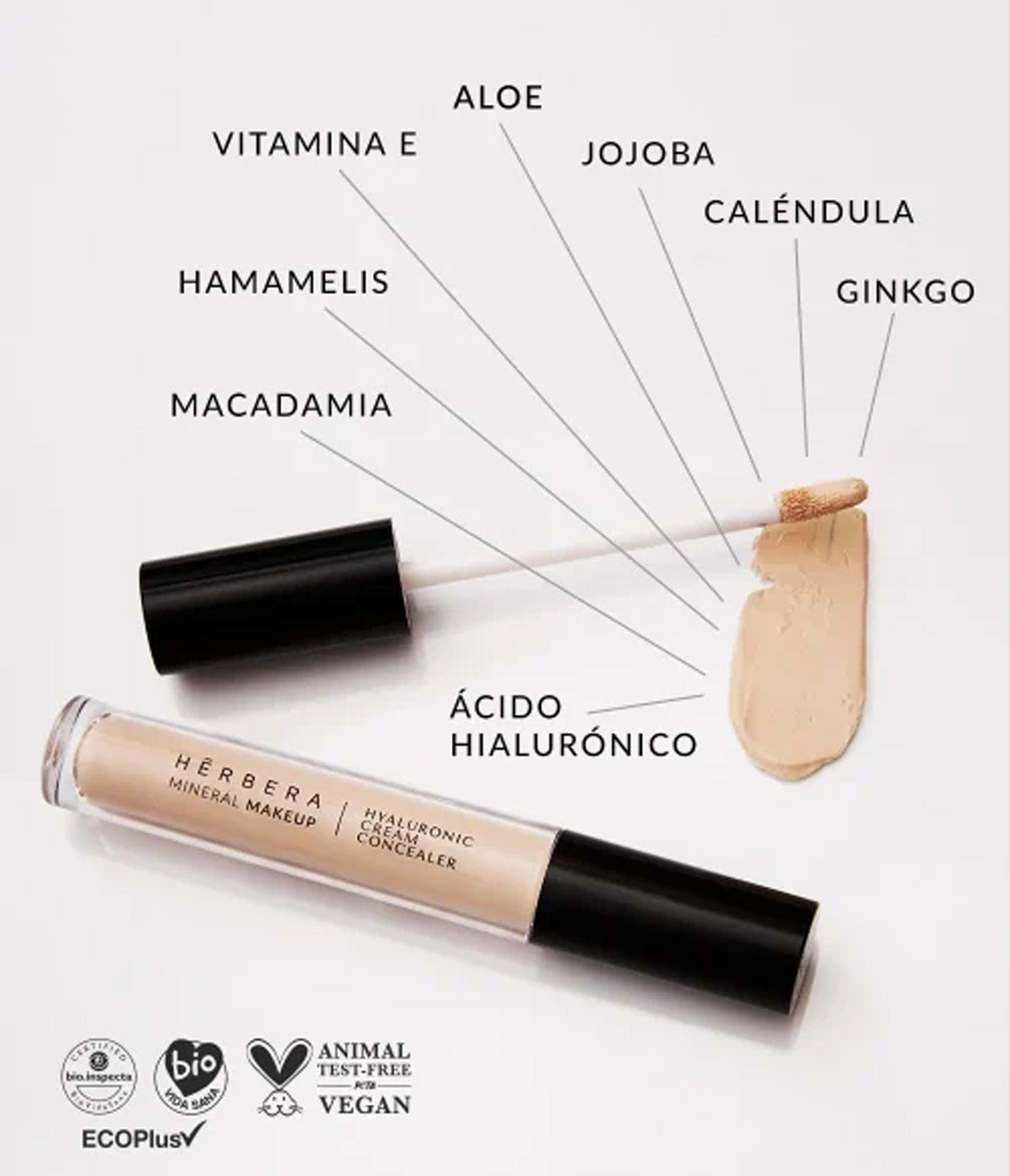 Fluid concealer for dark circles and redness