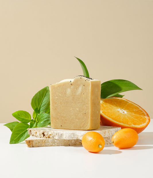 MANDALA - Revitalizing olive oil and carrot body soap, with turmeric, aloe vera, and citrus essential oils